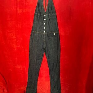 Denim Halter Jumpsuit